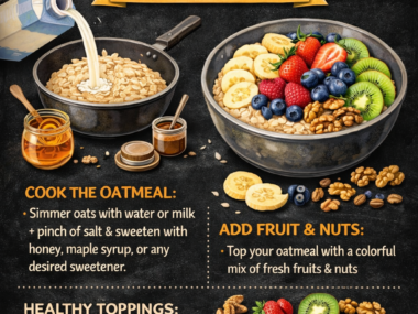 Oatmeal Breakfast Bowl with Fruits and Nuts